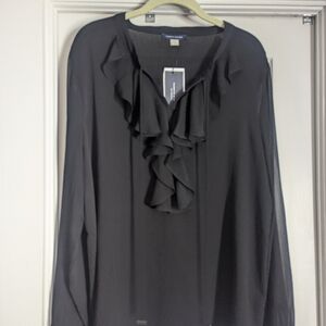 Tommy Hilfiger Black Ruffled Blouse